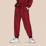 loose-fitting maroon sweatpants image